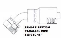 Female British Parallel Pipe Swivel 45° (4)